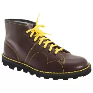 Grafters Mens Original Coated Leather Retro Monkey Boots (6 UK) (Wine)
