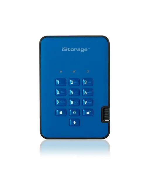 iStorage iStorage diskAshur2 256-bit 1TB USB 3.1 secure encrypted solid-state drive - Blue IS-DA2-256-SSD-1000-BE IS-DA2-256-SSD-1000-BE