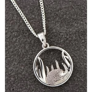 Country Hedgehog Round Silver Plated Necklace