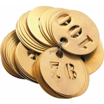 30MM Brass Identity Discs 1-100 (Box-100) - Kennedy