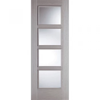 LPD Vancouver Fully Finished Light Grey 4 Light Clear Glazed Internal Door - 1981mm x 838mm (78 inch x 33 inch)