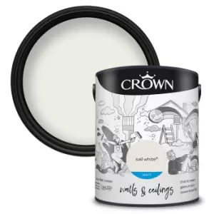 Crown Walls & Ceilings Matt Emulsion Sail White - 5L