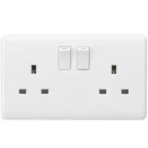 MLA Knightsbridge Curved Edge 13A 2 Gang DP Socket - CU9000