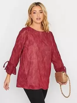 Yours Bell Sleeve Blouse Sketch - Red, Size 20, Women