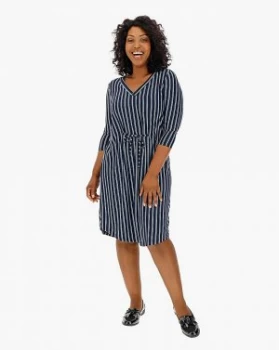 I.scenery V Neck Stripe Dress