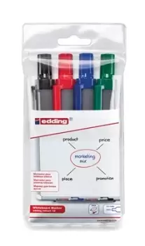 Edding retract 12 marker 4 pc(s) Bullet tip Black, Blue, Green, Red