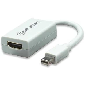 Manhattan Mini DisplayPort to HDMI Adapter Cable 1080p 17cm Male to Female 10.8 Gbps Passive White Blister