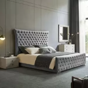 Plexa Bed Super King Plush Velvet Grey