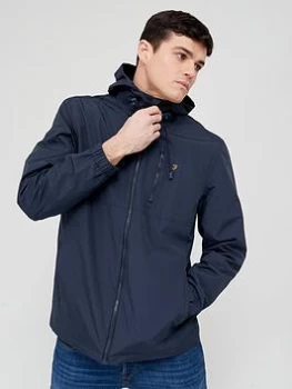 Farah Westchester Zip Thru Hooded Jacket - Navy, Size L, Men