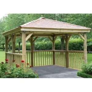 3.5m Square Wooden Gazebo with New England Cedar Roof - no base