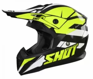 SHOT Pulse Revenge Black Neon Yellow White Glossy Offroad Helmet M