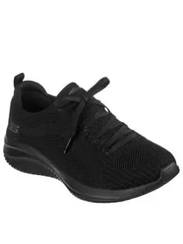 Skechers Ultra Flex 3.0 Big Plan Stretch Fit Deco Lace Slip-on Trainer, Black, Size 3, Women