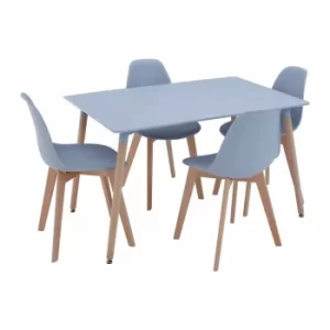 Interiors by PH 5 Piece Contemporary Dining Set, Grey