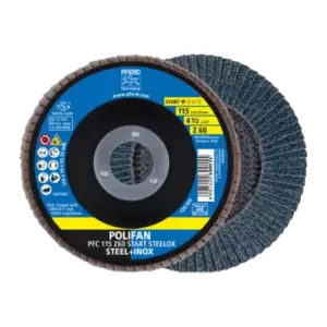 Pferd Polifan Flap Disc PFC 115X22.23mm Conical Z60 Start Line Start Steelox St