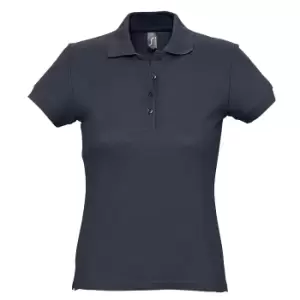 SOLS Womens/Ladies Passion Pique Short Sleeve Polo Shirt (S) (Navy)