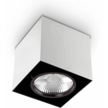 Ideal Lux Mood - 1 Light Large Square Surface Mounted Downlight White, GU10