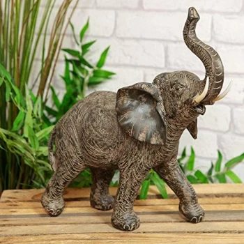 Naturecraft Collection - Elephant with Trunk Raised Figurine