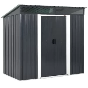 Garden Shed Anthracite Metal 6x4ft with Pent Roof