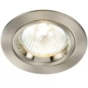 Fixed Round Recess Ceiling Down Light Nickel 80mm Flush GU10 Lamp Holder Fitting