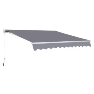 Outsunny Manual Retractable Awning, size (4m x 3m)-Grey