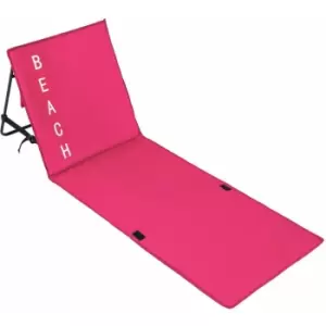 Tectake - Beach mat with backrest - folding beach chair, folding beach mat, sunbathing mat - pink - pink