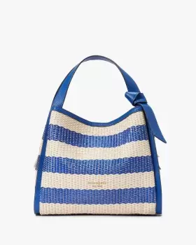 Kate Spade Knott Striped Medium Crossbody Tote Bag Bag, Classic Blue Multi, One Size