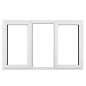 Crystal uPVC Window A Rated Left and Right Hand Side Hung Fixed Centre 1770mm x 965mm Clear Glazing - White