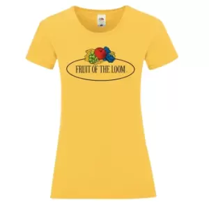 Fruit of the Loom Womens/Ladies Vintage Big Logo T-Shirt (S) (Sunflower Yellow)