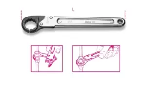 Beta Tools 120 30 Ratchet Opening Bi-Hex Single End Wrench 30mm 001200030