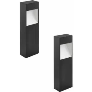 2 pack IP44 Outdoor Pedestal Light Anthracite & White Square Post 10W led