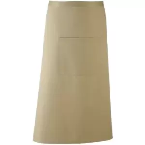 Premier Unisex Colours Bar Apron / Workwear (Long Continental Style) (One Size) (Khaki) - Khaki