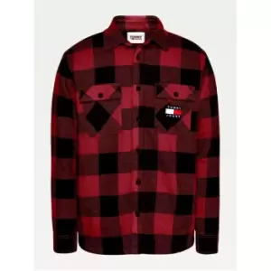 Tommy Jeans Sherpa Flannel Overshirt - Red