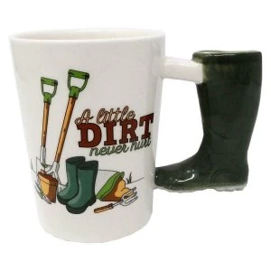 Garden Wellington Shaped Handle Ceramic Mug