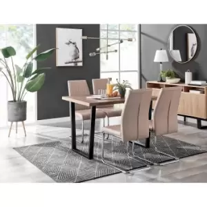 Furniture Box Kylo Brown Wood Effect Dining Table and 4 Cappuccino Lorenzo Chairs