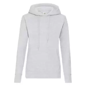 Fruit Of The Loom Ladies Lady Fit Hooded Sweatshirt / Hoodie (L) (Heather Grey)