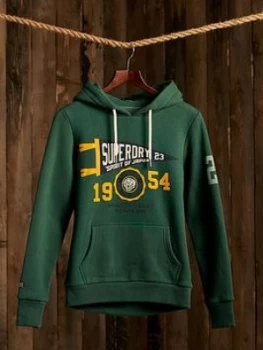 Superdry Track & Field Classic Hoodie, Green, Size 6, Women