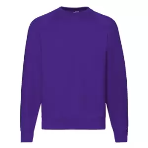 Fruit Of The Loom Mens Raglan Sleeve BelcoroA Sweatshirt (2XL) (Purple)