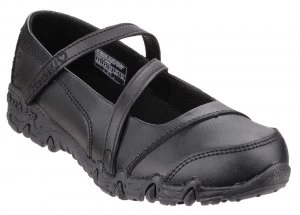 Skechers Girls Gemz Bar Strap Shoes Black