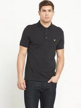 Lyle & Scott Pique Polo Shirt, Black Size M Men