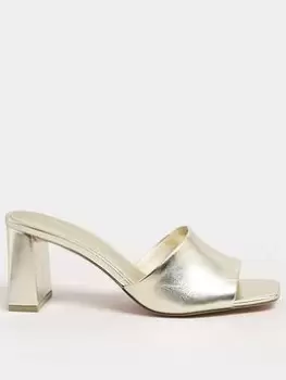 Long Tall Sally Block Mule Gold, Size 8, Women