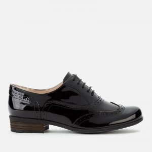 Clarks Womens Hamble Patent Brogues - Black - UK 5