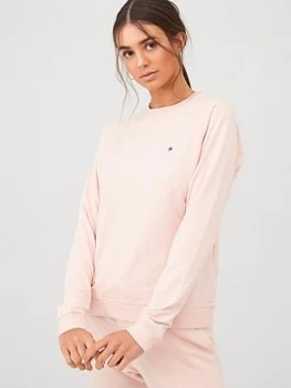 Tommy Hilfiger Crew Neck Track PJ Top - Blush, Size S, Women