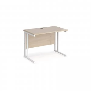 Maestro 25 WL Straight Desk 1000mm x 600mm - White Cantilever Frame m