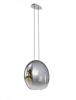 Ceiling Pendant 40cm Round, 1 x E27 (Max 40W) Chrome Glass