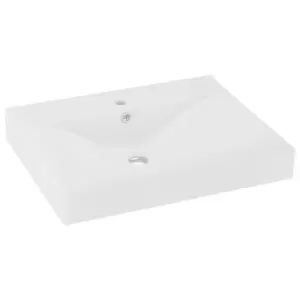 VidaXL Luxury Ceramic Basin with Faucet Hole - Matt White