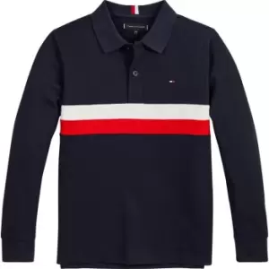 Tommy Hilfiger Corporate Colorblock Polo L/S - Blue