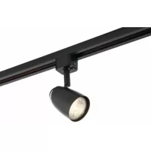 Loops - Adjustable Tilt Ceiling Track Spotlight Matt Black 50W Max GU10 Lamp Downlight