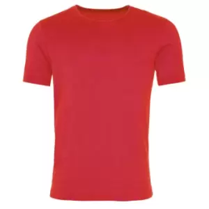 AWDis Mens Washed T Shirt (3 Extra Large) (Washed Fire Red)