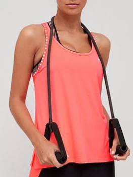 Under Armour Training Knockout Tank Top - Pink/White, Size S, Women