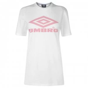 Umbro Umbro Logo T Shirt Ladies - WHITE/BLUSH